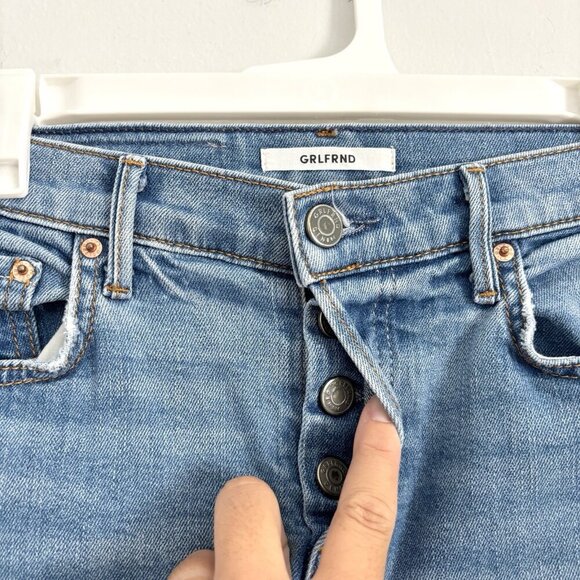 GRLFRND Tatum Bootcut Raw Hem Jeans in Highway Star Blue Women’s Size 24 - Picture 3 of 8